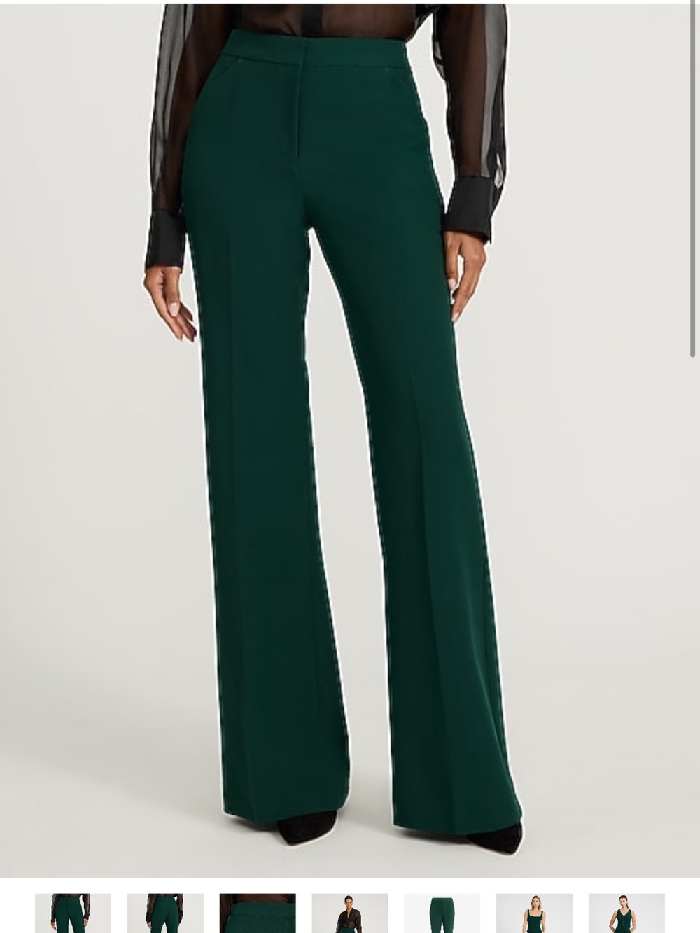 Express Dark Green Wide-Leg Dress Pants NWT